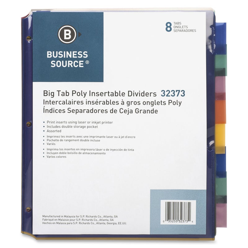 Business Source Double Pocket Index Dividers (32373), Multicolor (BSN32373) - Image 2